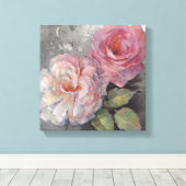 Toile Roses sur Grey (Insitu (Plancher de Bois))