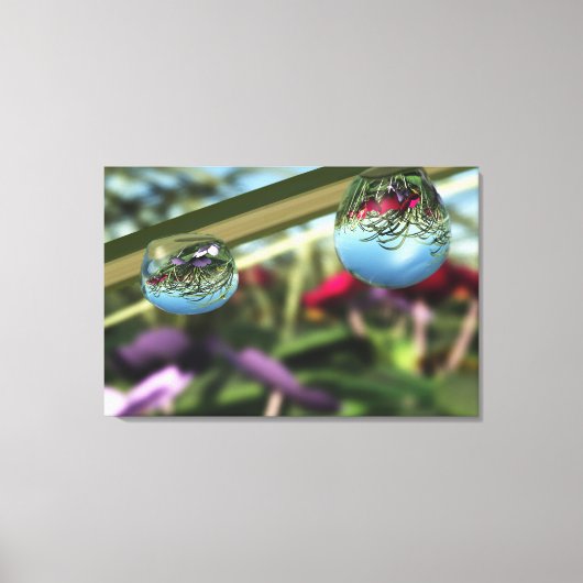 Toile Roses sur Raindrops Canvas Imprimer (Recto)