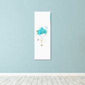 Toile Roses turquoise avec touches (Insitu (Plancher de Bois))