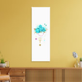 Toile Roses turquoise avec touches (Insitu(Salon))