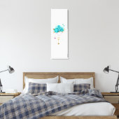 Toile Roses turquoise avec touches (Insitu(Chambre))