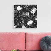 Toile Roses vintage Classy Elegant Noir et Blanc (Insitu(Salon))