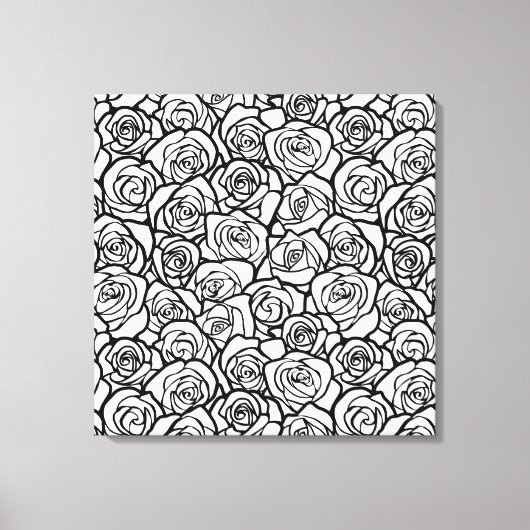 Toile Roses Vintages en noir et blanc (Recto)