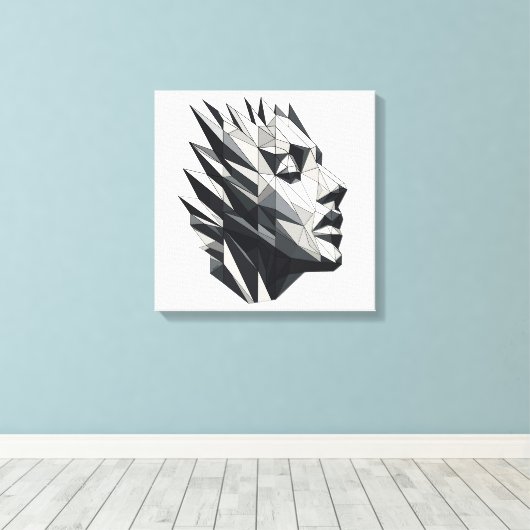 Toile Rostro de mujer poligonal (Insitu (Plancher de Bois))