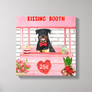 Toile Rottweiler Chien Valentine's Day Kissing Booth
