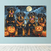 Toile Rottweiler Halloween Épouvantable (Insitu (Plancher de Bois))