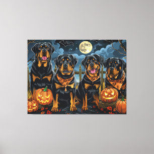 Toile Rottweiler Halloween Épouvantable