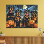 Toile Rottweiler Halloween Épouvantable (Insitu(Salon))