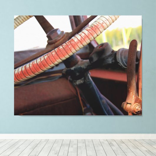 Toile Roue de direction de bus antique (Insitu (Plancher de Bois))