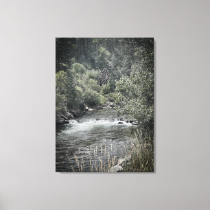 Toile Roue d'eau le long de la rivière