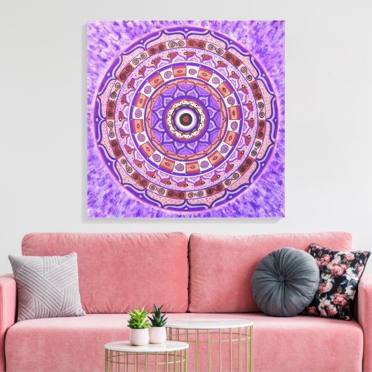 Toile Roue violette Mandala (Insitu(Salon))