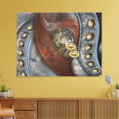 Toile Roues du temps en cuir (Insitu(Salon))