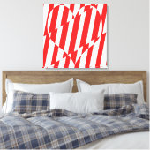 Toile Rouge Abstrait n Blancs Valentine Coeur (Insitu(Chambre))