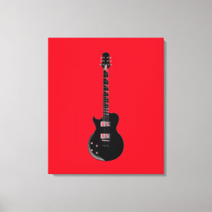 Toile Rouge Black Pop Art Guitare électrique