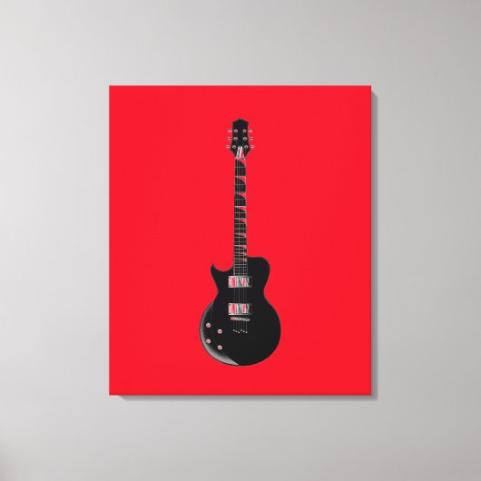 Toile Rouge Black Pop Art Guitare électrique (Recto)