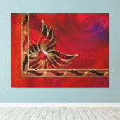 Toile rouge comme la flamme (Insitu (Plancher de Bois))