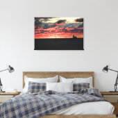 Toile rouge coucher de soleil (phare) Imprimer (Insitu(Chambre))