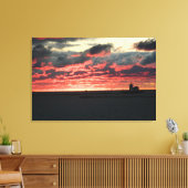 Toile rouge coucher de soleil (phare) Imprimer (Insitu(Salon))