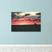 Toile rouge coucher de soleil (phare) Imprimer (Insitu (Plancher de Bois))