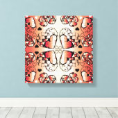 Toile Rouge et blanc Whimsical Romantic Hearts motif (Insitu (Plancher de Bois))