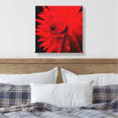 Toile Rouge Hot Dahlia Fleur Art Abstrait (Insitu(Chambre))