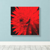 Toile Rouge Hot Dahlia Fleur Art Abstrait (Insitu (Plancher de Bois))