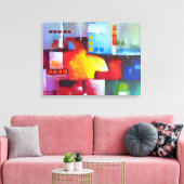 Toile Rouge Jaune Bleu Vert Violet Abstrait Peinture (Insitu(Salon))