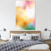 Toile Rouge Jaune bleu violet vert rose moderne coloré (Insitu(Chambre))