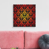 Toile Rouge, jaune et noir damassé (Insitu(Salon))
