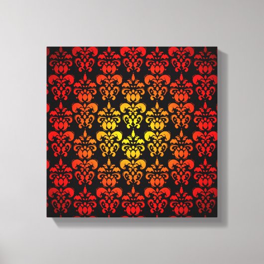Toile Rouge, jaune et noir damassé (Recto)