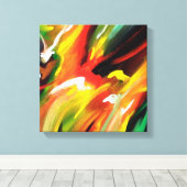 Toile Rouge jaune vert Abstrait (Insitu (Plancher de Bois))