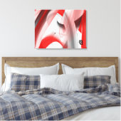 Toile Rouge Noir Blanc Gris Abstrait (Insitu(Chambre))