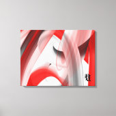 Toile Rouge Noir Blanc Gris Abstrait (Recto)