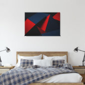 Toile Rouge Nuit Géométrique Abstrait Gras (Insitu(Chambre))