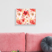 Toile Rouge or Abstrait peinture motif floral (Insitu(Salon))