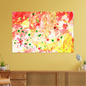 Toile Rouge rose Jaune Vert moderne Art Abstrait tendanc (Insitu(Salon))