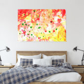 Toile Rouge rose Jaune Vert moderne Art Abstrait tendanc (Insitu(Chambre))
