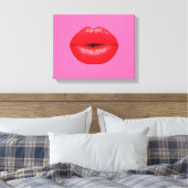 Toile Rouge rouge lèvres rouge rouge rouge rouge pop art (Insitu(Chambre))