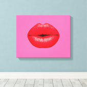 Toile Rouge rouge lèvres rouge rouge rouge rouge pop art (Insitu (Plancher de Bois))