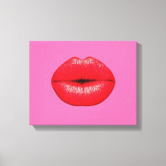 Toile Rouge rouge lèvres rouge rouge rouge rouge pop art (Recto)