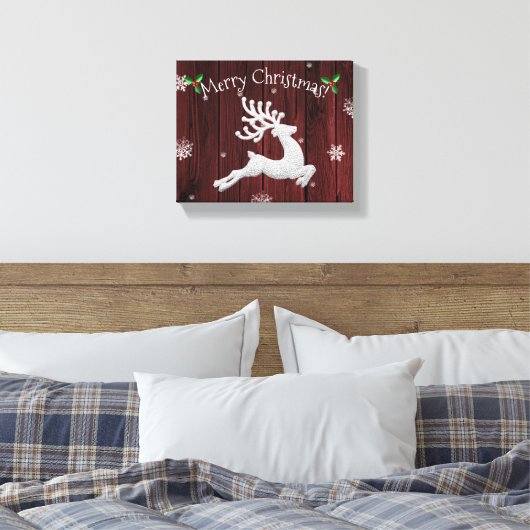 Toile Rouge Russe Reindeer Canvas de Noël Imprimer (Insitu(Chambre))