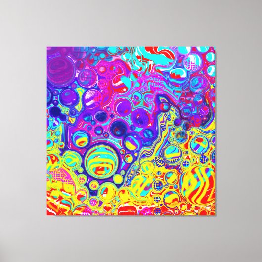 Toile Rouge, Violet, Bleu, Vert Jaune Art Abstrait (Recto)