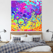 Toile Rouge, Violet, Bleu, Vert Jaune Art Abstrait (Insitu(Chambre))