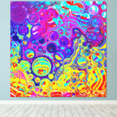 Toile Rouge, Violet, Bleu, Vert Jaune Art Abstrait (Insitu (Plancher de Bois))
