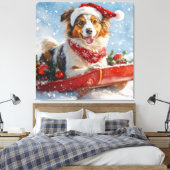 Toile Rough Collie Dog in Sledge Let Snow Christmas (Insitu(Chambre))