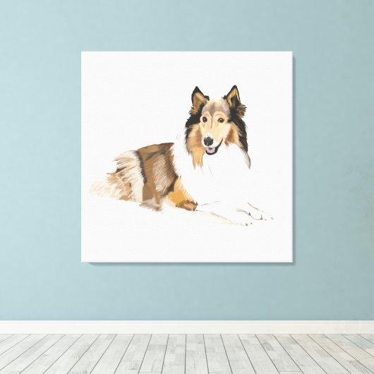 Toile Rough, Long Haired Collie (Insitu (Plancher de Bois))