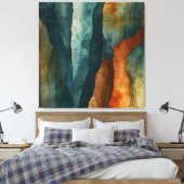 Toile Rouille et Turquoise (Insitu(Chambre))