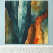 Toile Rouille et Turquoise (Insitu (Plancher de Bois))