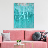 Toile Rouille Turquoise | Monogramme (Insitu(Salon))
