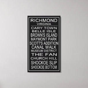 Toile Rouleau d'autobus de Richmond Virginia